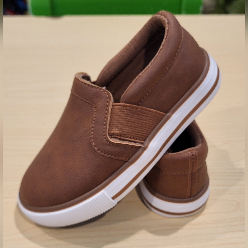 Brown Slip-On Kids Shoes - Picture 3 of 10